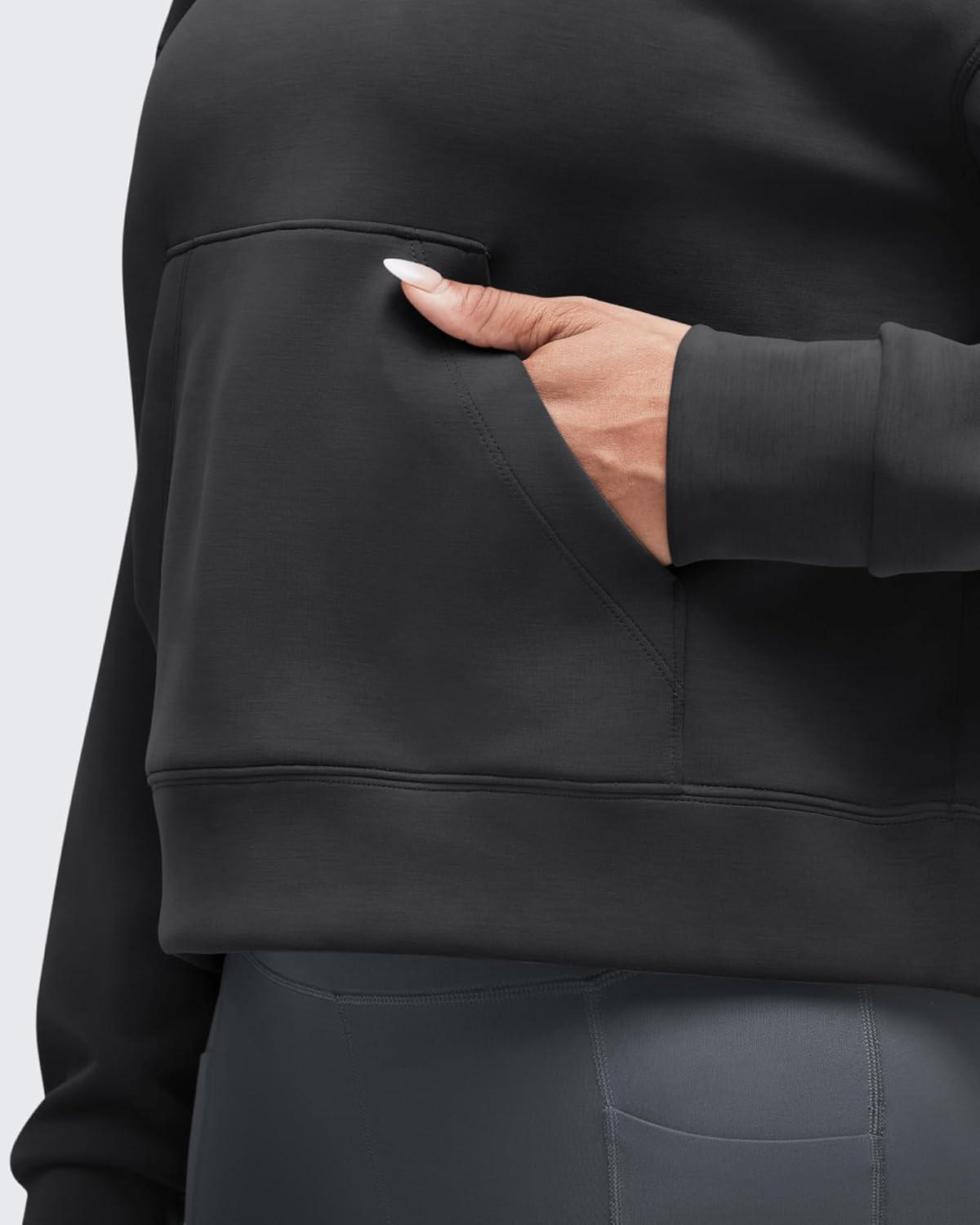 imageG4Free Smoofit Modal Soft Womens Fashion Hoodies Casual Pullover Long Sleeve Sweatshirts with Kangaroo PocketBlack