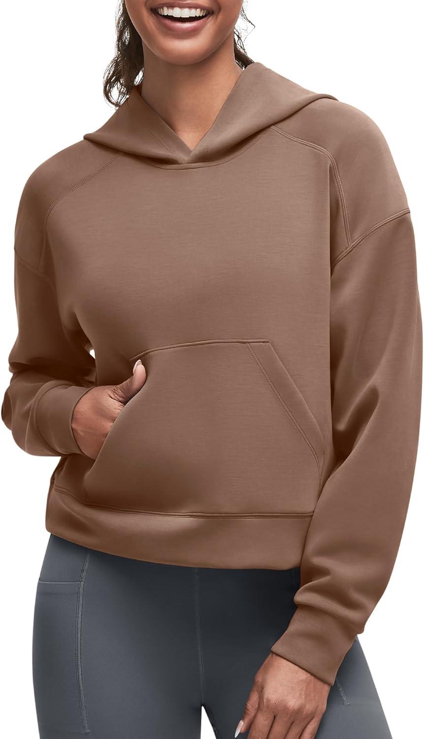 imageG4Free Smoofit Modal Soft Womens Fashion Hoodies Casual Pullover Long Sleeve Sweatshirts with Kangaroo PocketDark Coffee