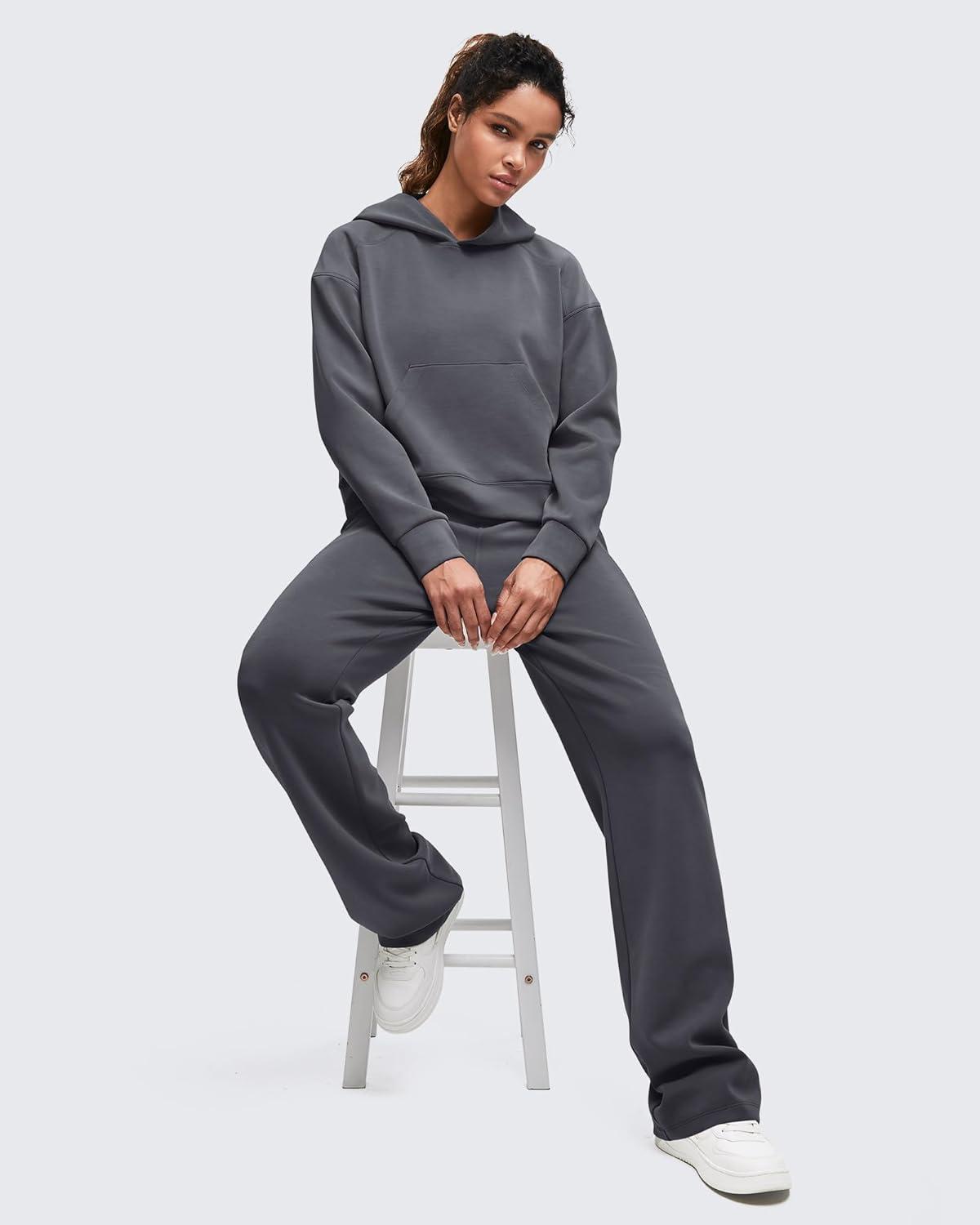 imageG4Free Smoofit Modal Soft Womens Fashion Hoodies Casual Pullover Long Sleeve Sweatshirts with Kangaroo PocketDark Gray