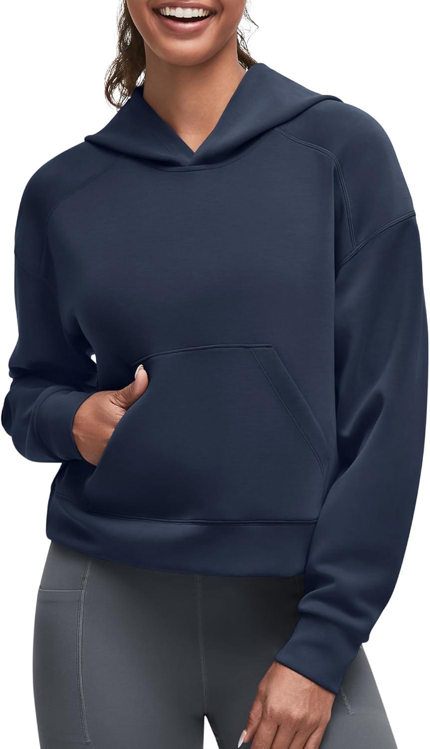imageG4Free Smoofit Modal Soft Womens Fashion Hoodies Casual Pullover Long Sleeve Sweatshirts with Kangaroo PocketDark Navy
