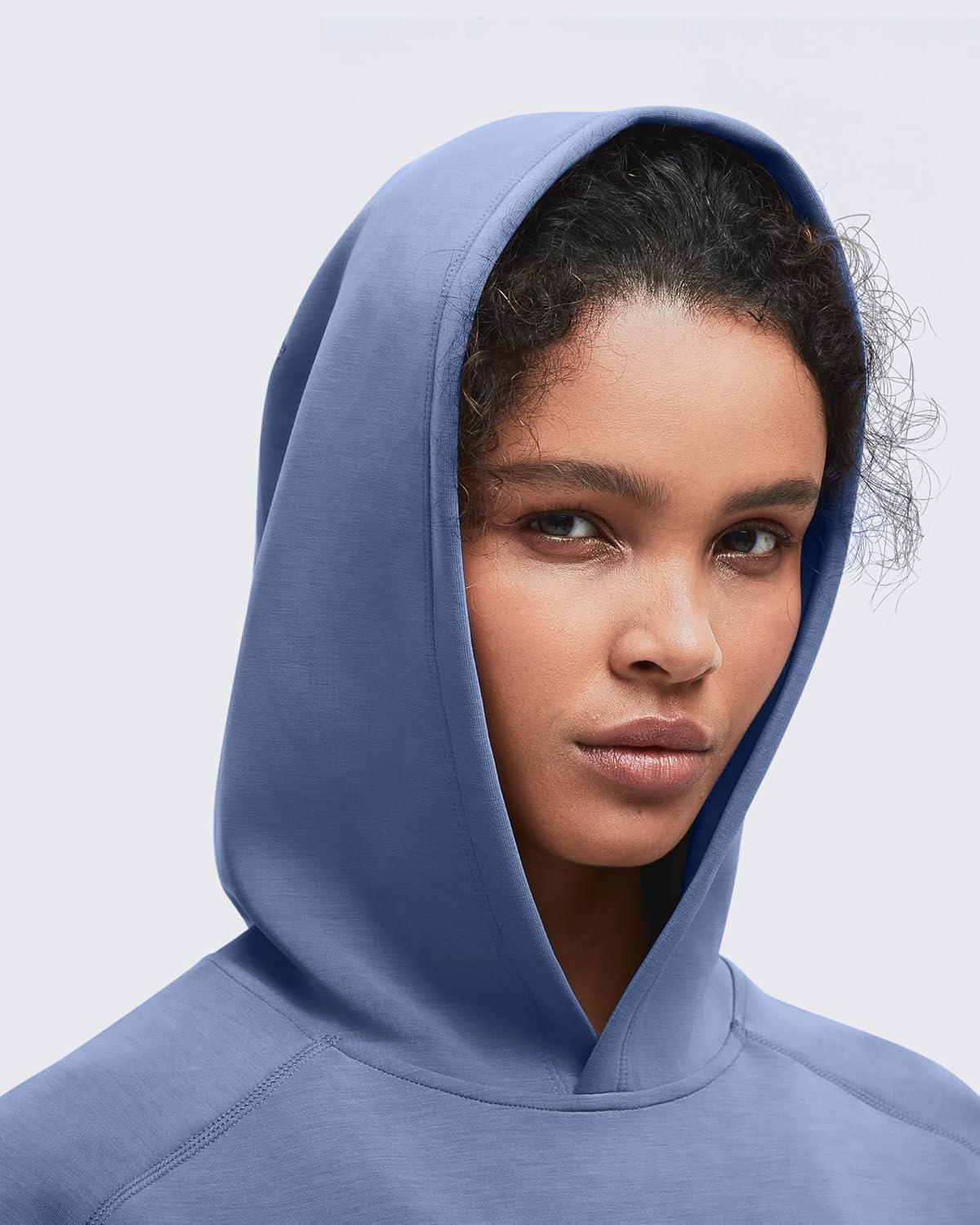 imageG4Free Smoofit Modal Soft Womens Fashion Hoodies Casual Pullover Long Sleeve Sweatshirts with Kangaroo PocketDenim Blue