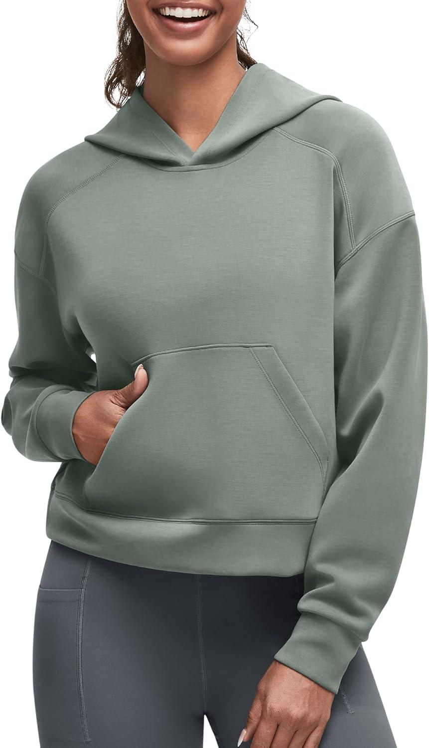 imageG4Free Smoofit Modal Soft Womens Fashion Hoodies Casual Pullover Long Sleeve Sweatshirts with Kangaroo PocketGray Sage