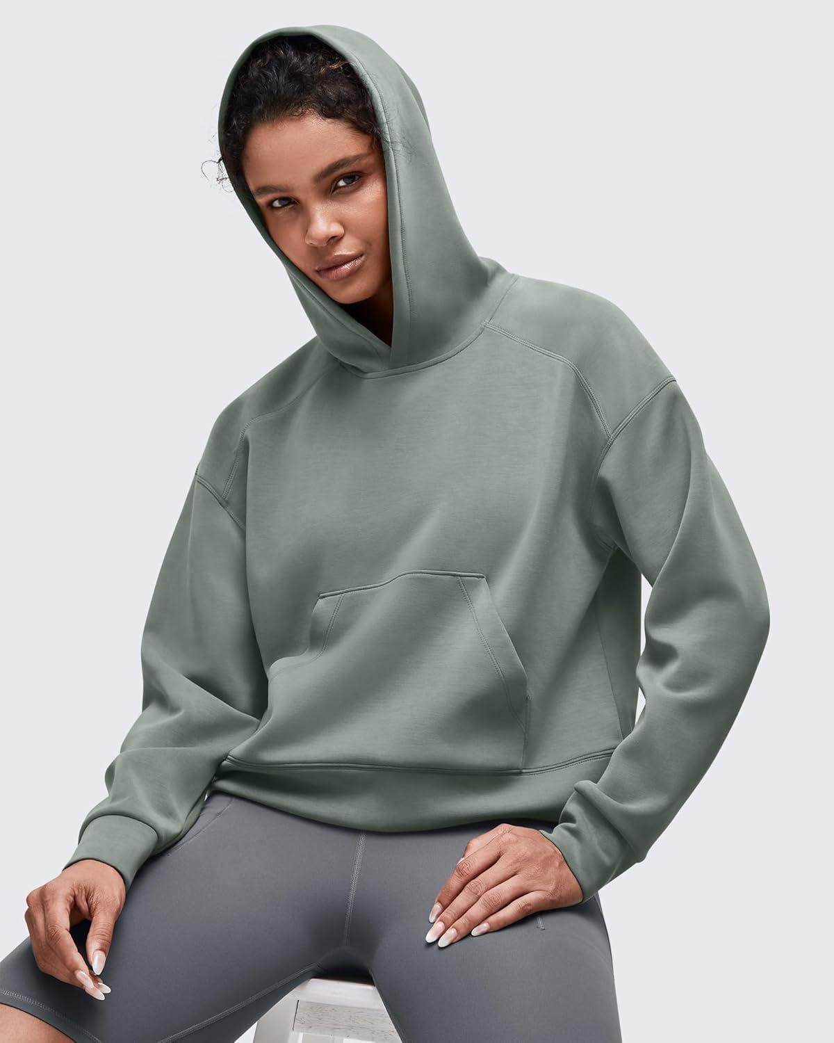 imageG4Free Smoofit Modal Soft Womens Fashion Hoodies Casual Pullover Long Sleeve Sweatshirts with Kangaroo PocketGray Sage