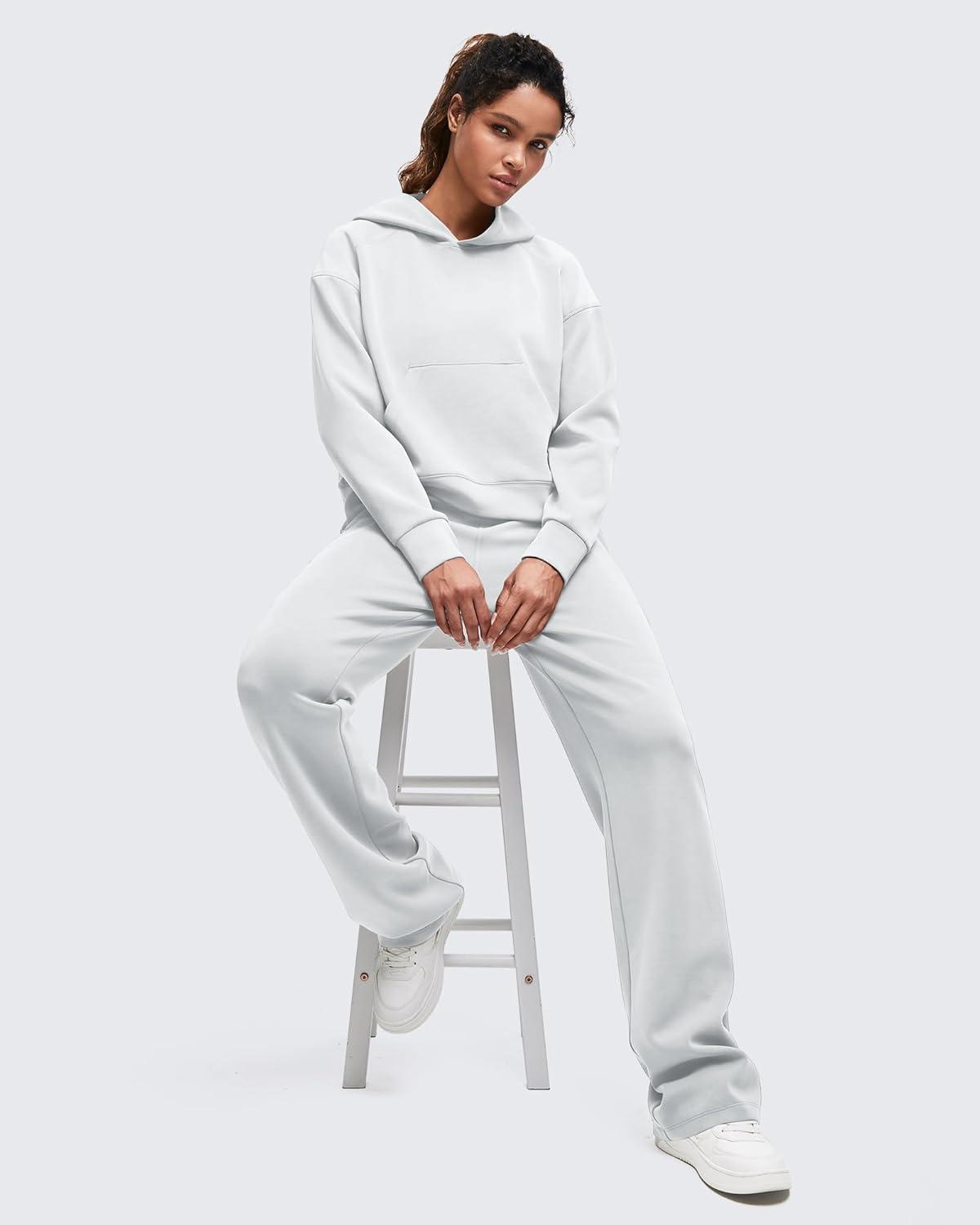 imageG4Free Smoofit Modal Soft Womens Fashion Hoodies Casual Pullover Long Sleeve Sweatshirts with Kangaroo PocketLight Gray
