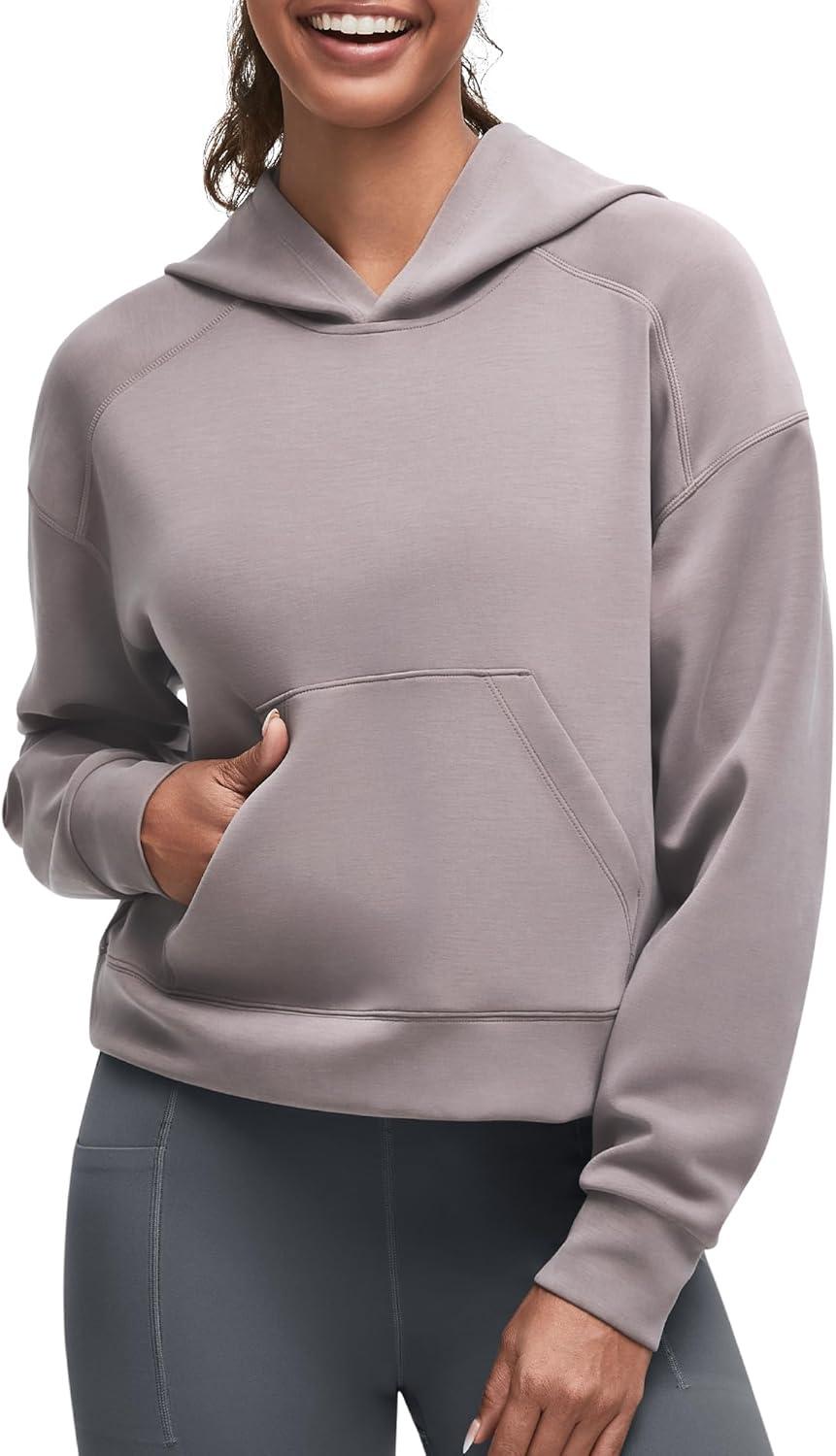 imageG4Free Smoofit Modal Soft Womens Fashion Hoodies Casual Pullover Long Sleeve Sweatshirts with Kangaroo PocketTaupe