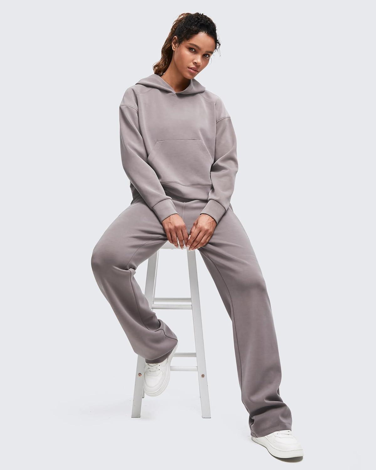 imageG4Free Smoofit Modal Soft Womens Fashion Hoodies Casual Pullover Long Sleeve Sweatshirts with Kangaroo PocketTaupe