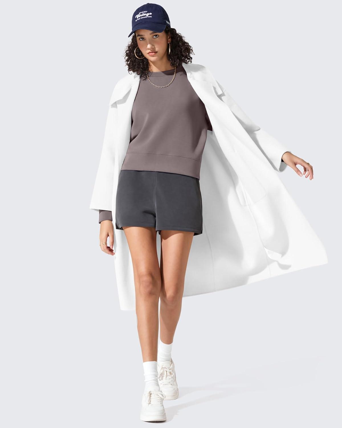 imageG4Free Smoofit Modal Soft Womens Sweatshirts Long Sleeve Crewneck Pullover Loose Fit Casual TopsTapue