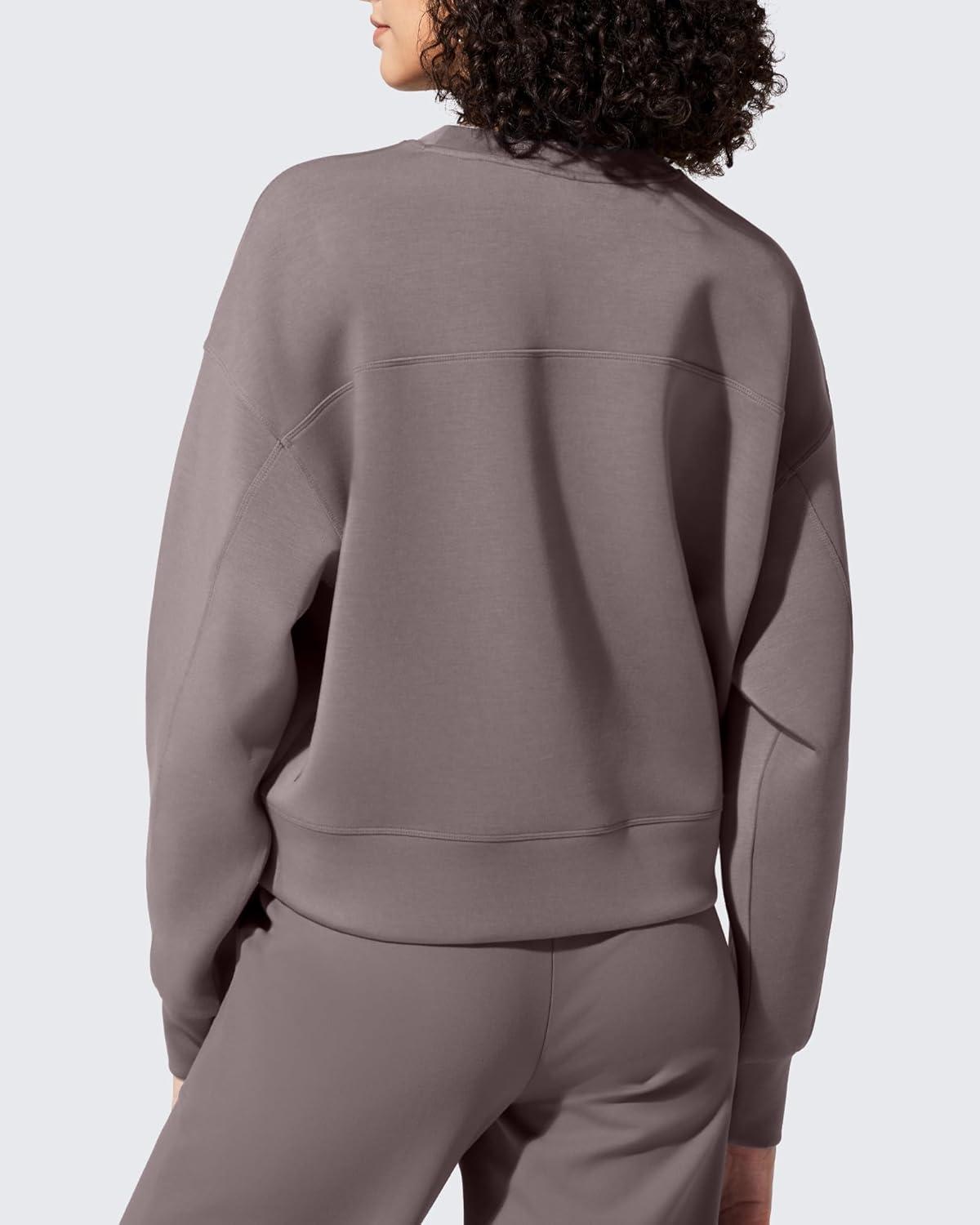 imageG4Free Smoofit Modal Soft Womens Sweatshirts Long Sleeve Crewneck Pullover Loose Fit Casual TopsTapue
