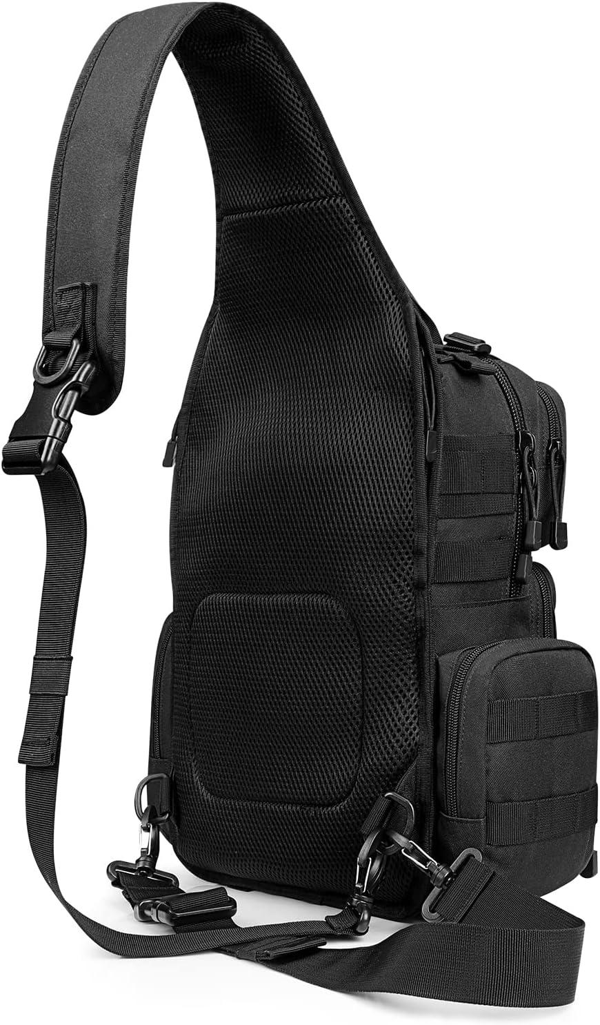 imageG4Free Tactical EDC Sling Bag Backpack with Adjustable Holder Military Shoulder Backpack for MenBlack
