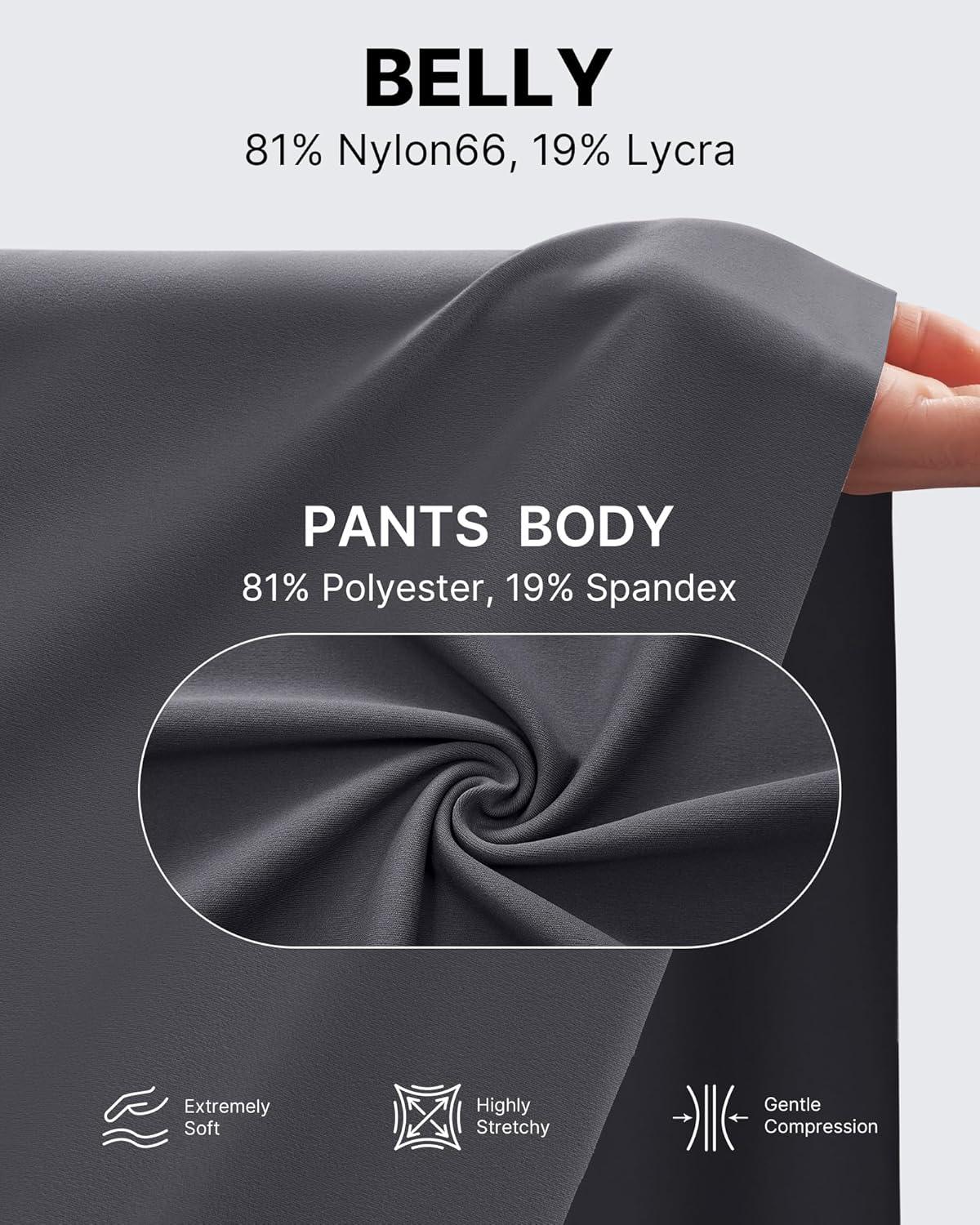 imageG4Free Wide Leg Maternity Yoga Capris Over The Belly Stretch Pregnancy Cropped Pants with PocketsDark Gray