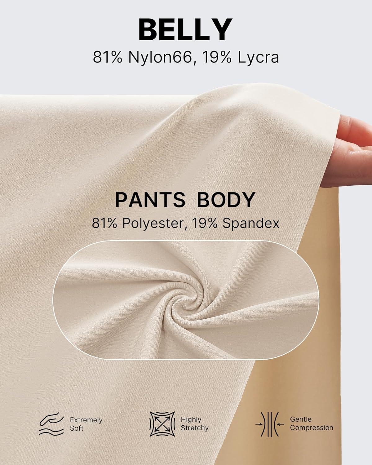 imageG4Free Wide Leg Maternity Yoga Capris Over The Belly Stretch Pregnancy Cropped Pants with PocketsLight Khaki