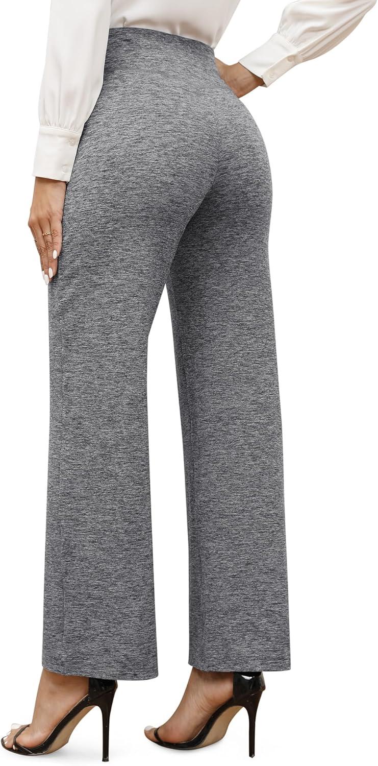 imageG4Free Wide Leg Pants for Women Loose Yoga Pants with Pockets PetiteRegularTall Stretch Casual Lounge PantsHeather Grey