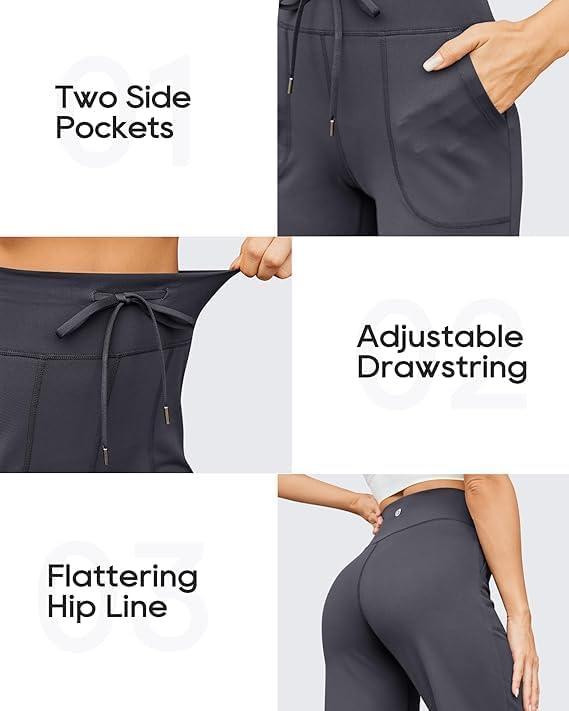 imageG4Free Wide Leg Pants for Women Yoga Pants High Waist Sweatpants with Pockets Stretch Lounge Pants Comfy WorkoutDark Grey