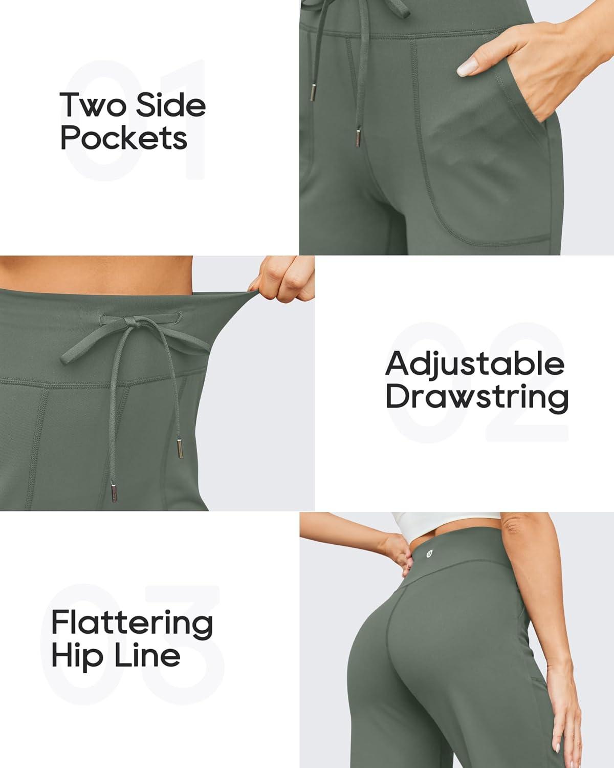 imageG4Free Wide Leg Pants for Women Yoga Pants High Waist Sweatpants with Pockets Stretch Lounge Pants Comfy WorkoutGrey Sage