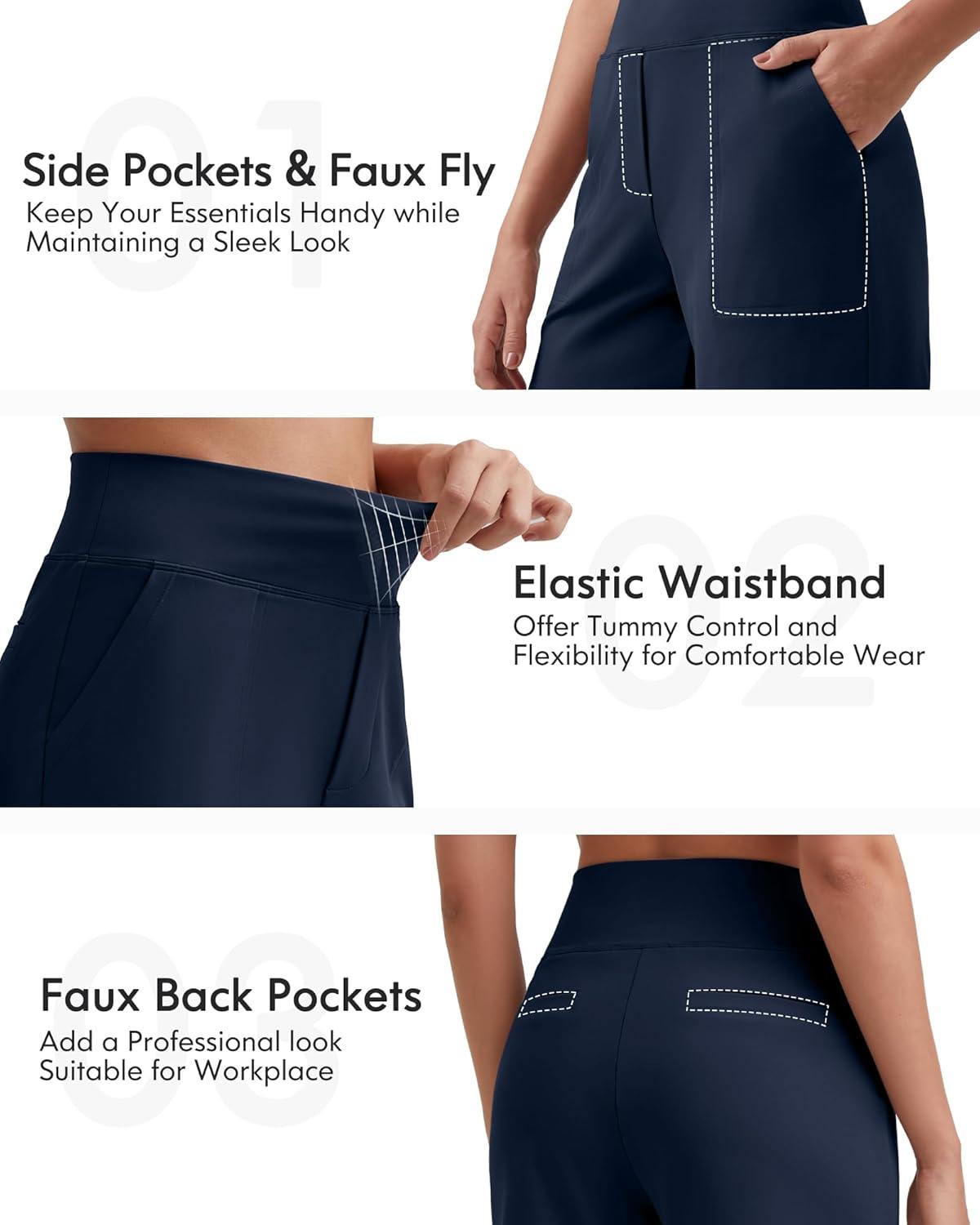 imageG4Free Womens 5 Athletic Shorts High Waisted Running Yoga Shorts Summer Casual Shorts with PocketsDark Navy