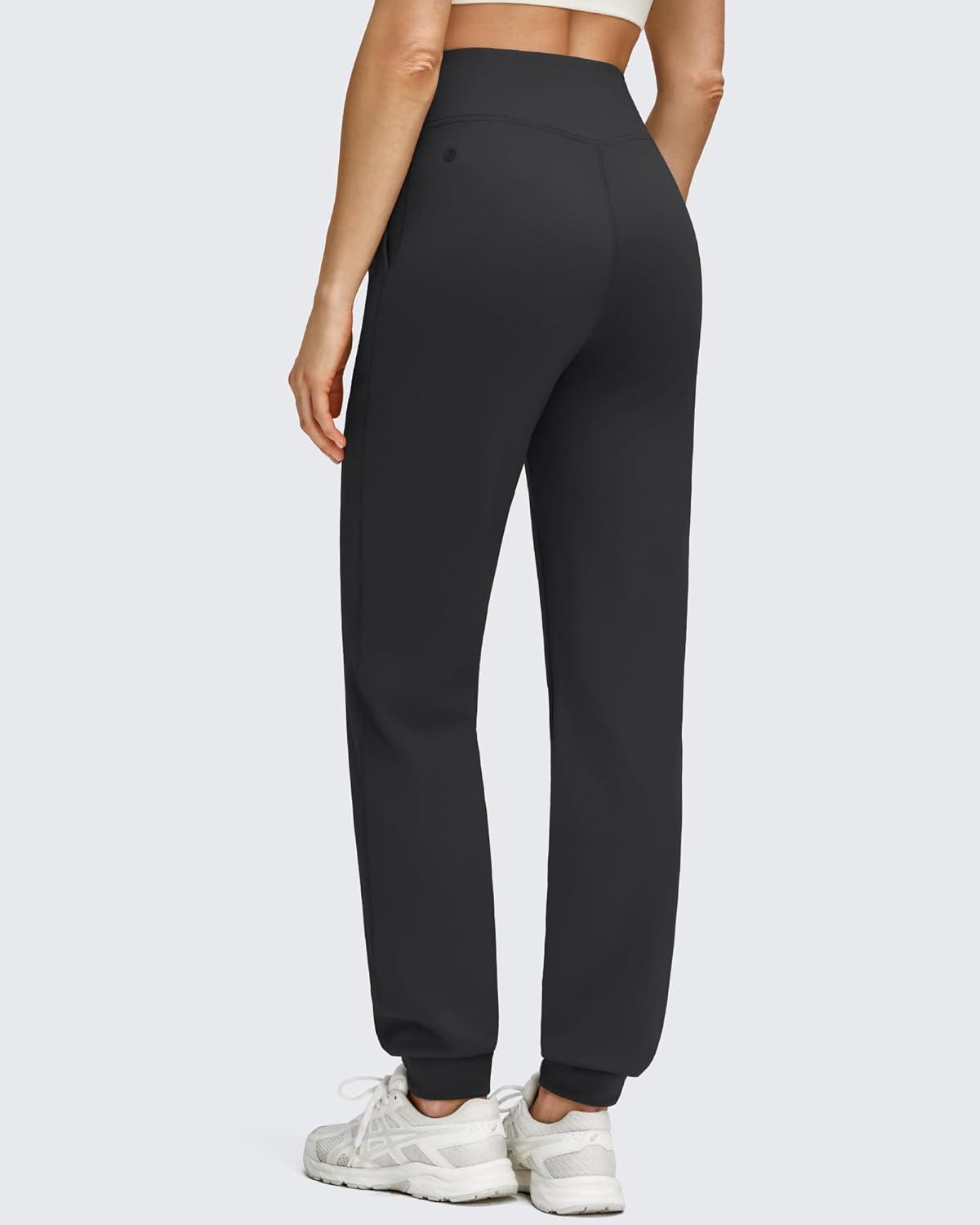 imageG4Free Womens Fleece Lined Workout Joggers with Pockets High Waisted Sweatpants Hiking Running Outdoor PantsBlack
