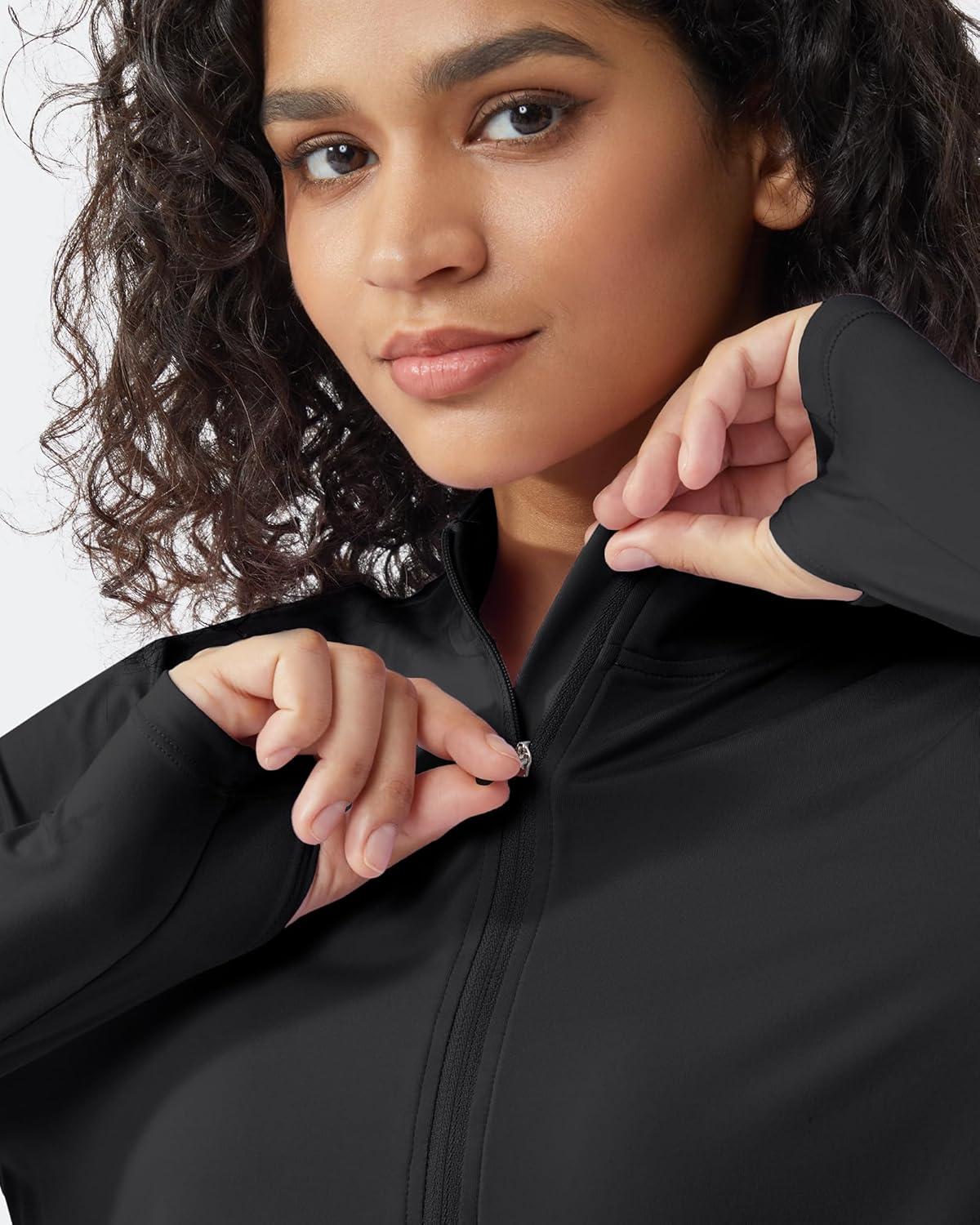 imageG4Free Womens UPF 50 Sun Shirts Lightweight Quick Dry Long Sleeve Workout Tops Lightweight Running PulloverBlack