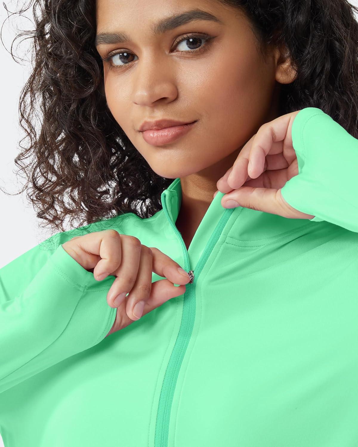imageG4Free Womens UPF 50 Sun Shirts Lightweight Quick Dry Long Sleeve Workout Tops Lightweight Running PulloverMint