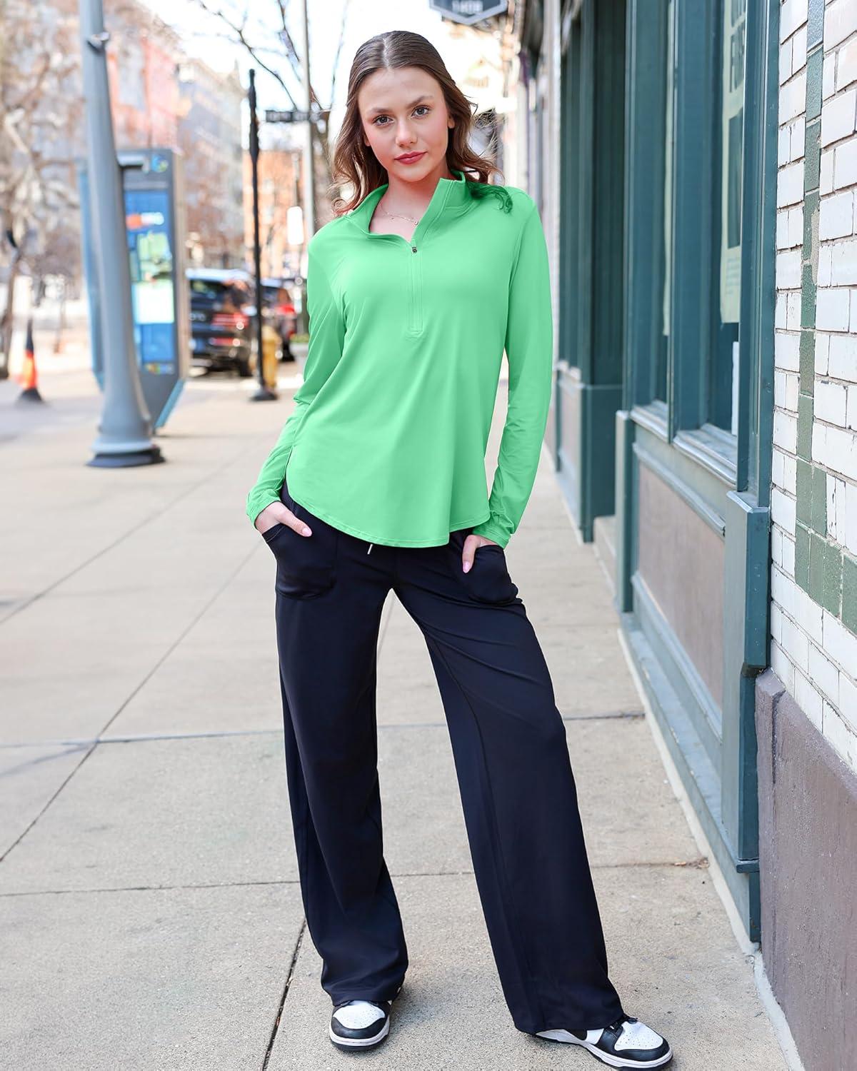 imageG4Free Womens UPF 50 Sun Shirts Lightweight Quick Dry Long Sleeve Workout Tops Lightweight Running PulloverMint