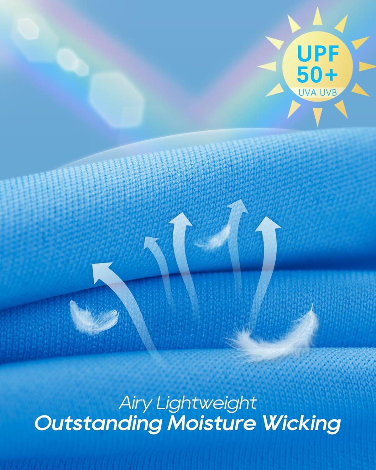 imageG4Free Womens UPF 50 Sun Shirts Lightweight Quick Dry Long Sleeve Workout Tops Lightweight Running PulloverOcean Blue