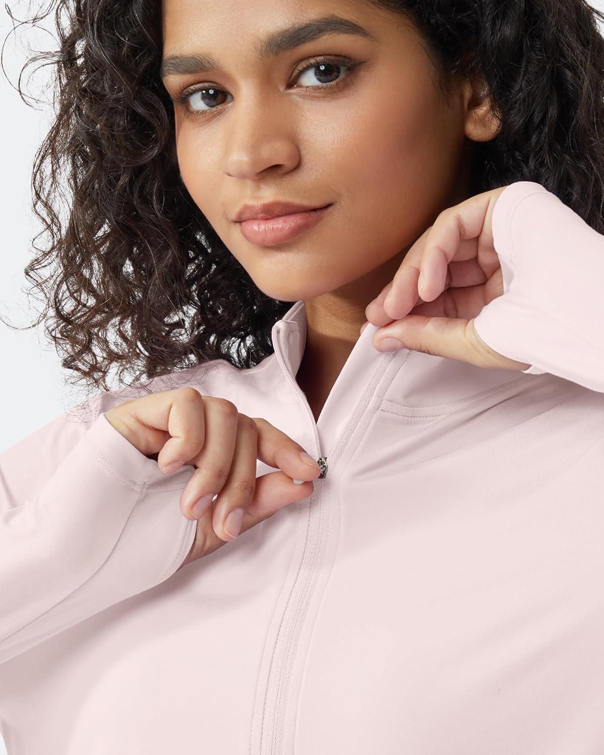 imageG4Free Womens UPF 50 Sun Shirts Lightweight Quick Dry Long Sleeve Workout Tops Lightweight Running PulloverSmoky Blush