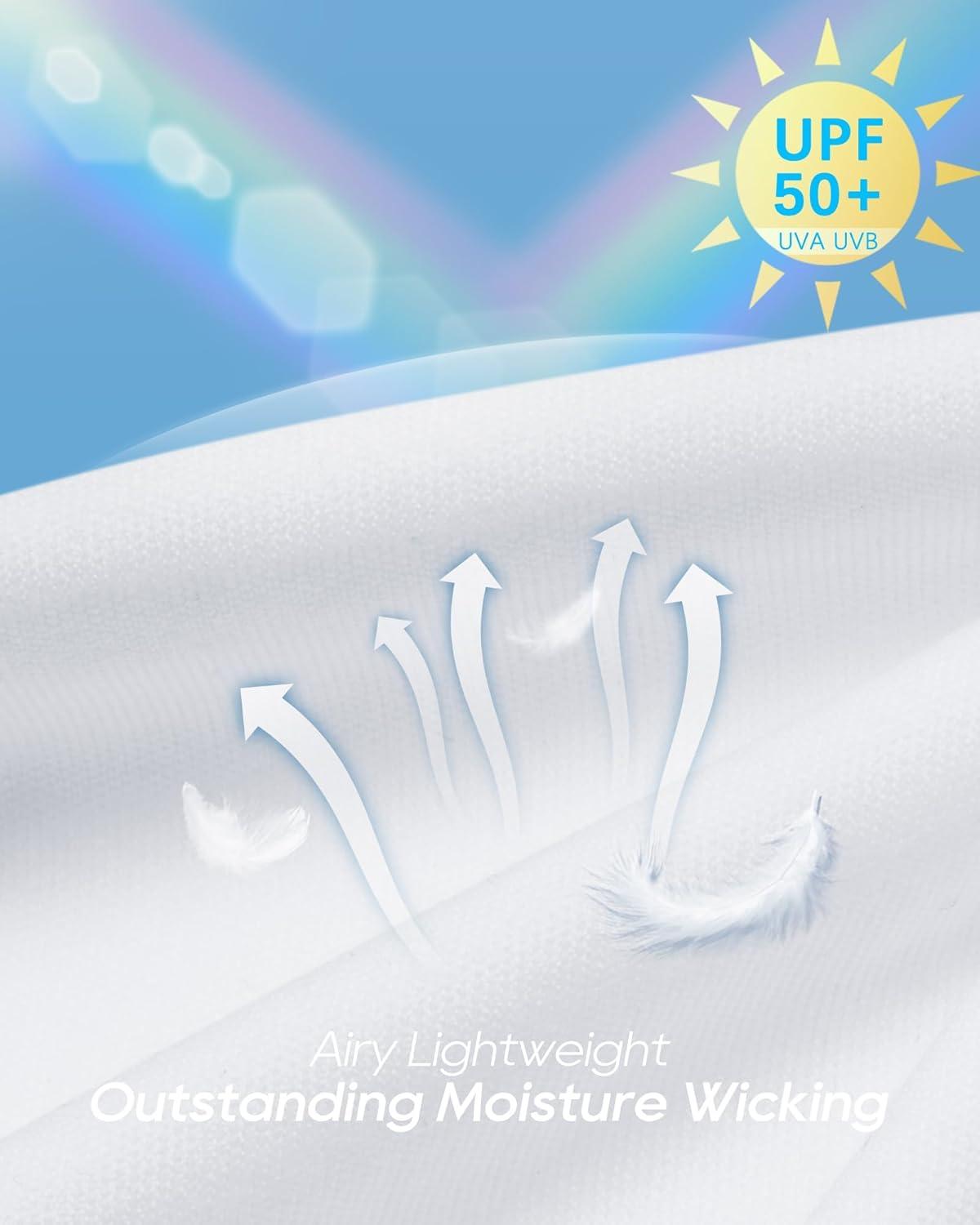 imageG4Free Womens UPF 50 Sun Shirts Lightweight Quick Dry Long Sleeve Workout Tops Lightweight Running PulloverWhite
