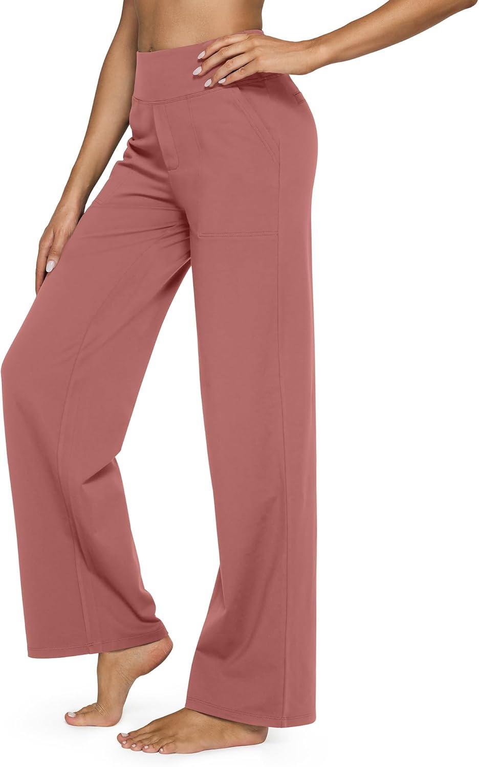 imageG4Free Yoga Pants Women Wide Leg Pants with Pockets High Waist Stretch Dress Casual Sweatpants PetiteRegularTallCameo