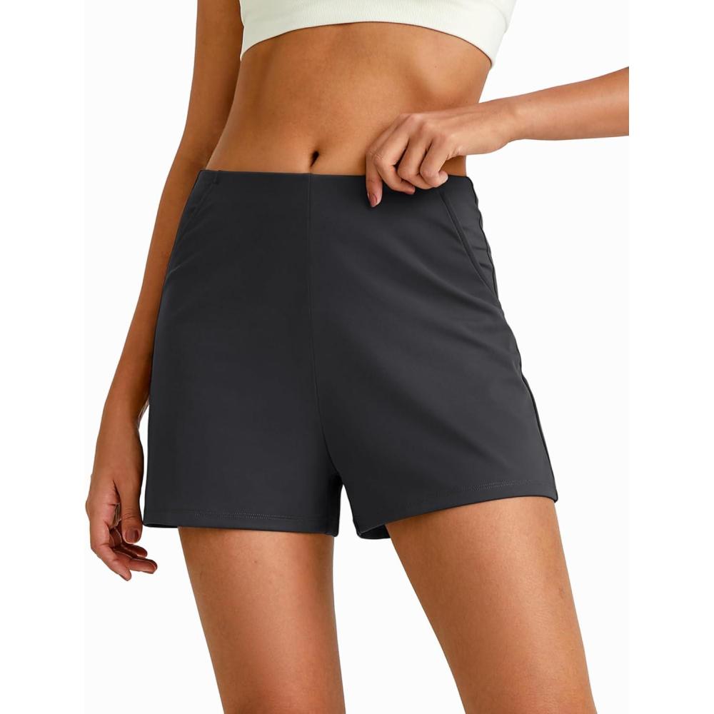 imageG4Free Casual Shorts for Women 3 Athletic Shorts Elastic Waist Running Shorts Summer Shorts with PocketsBlack