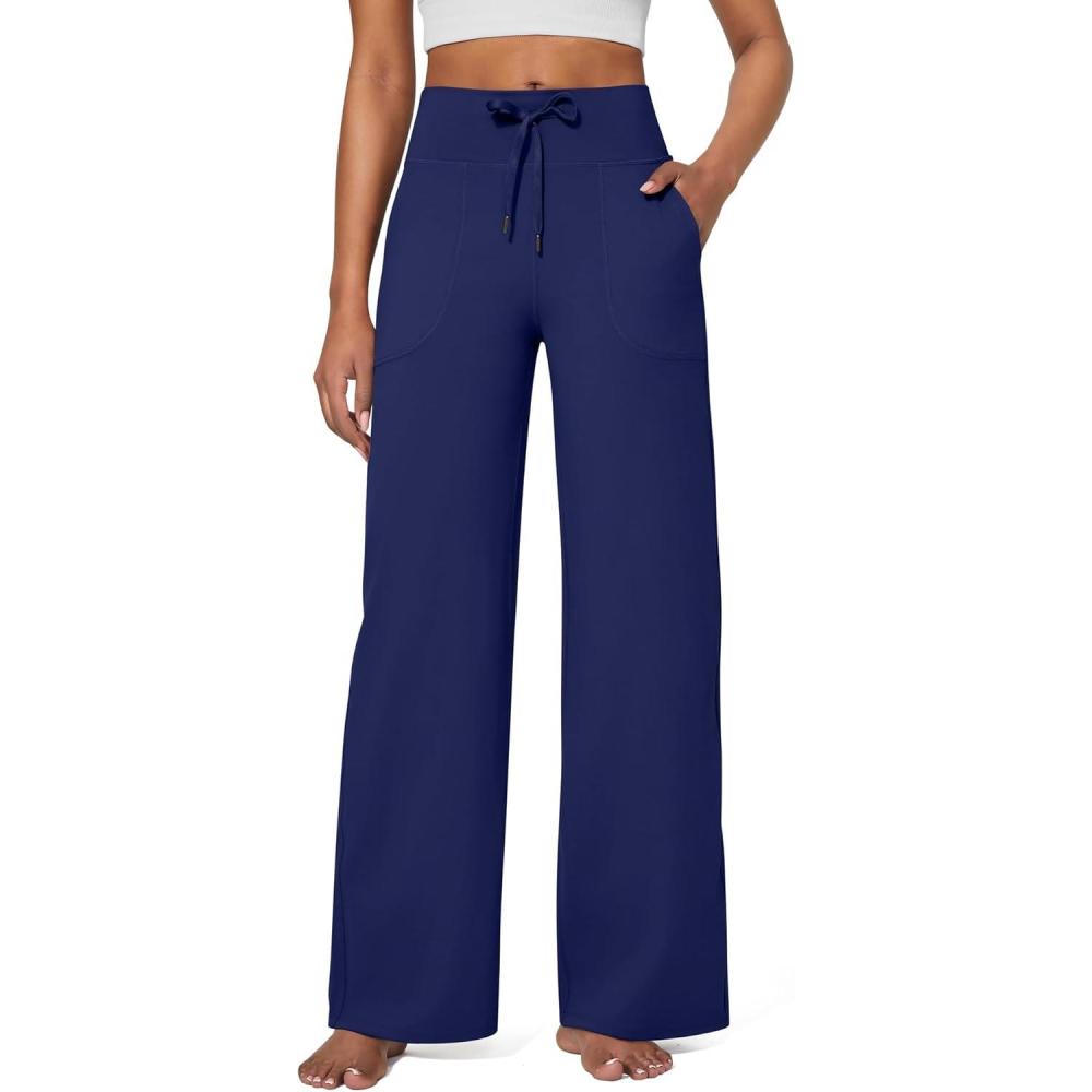 imageG4Free Wide Leg Pants for Women Yoga Pants High Waist Sweatpants with Pockets Stretch Lounge Pants Comfy WorkoutRoyal Blue