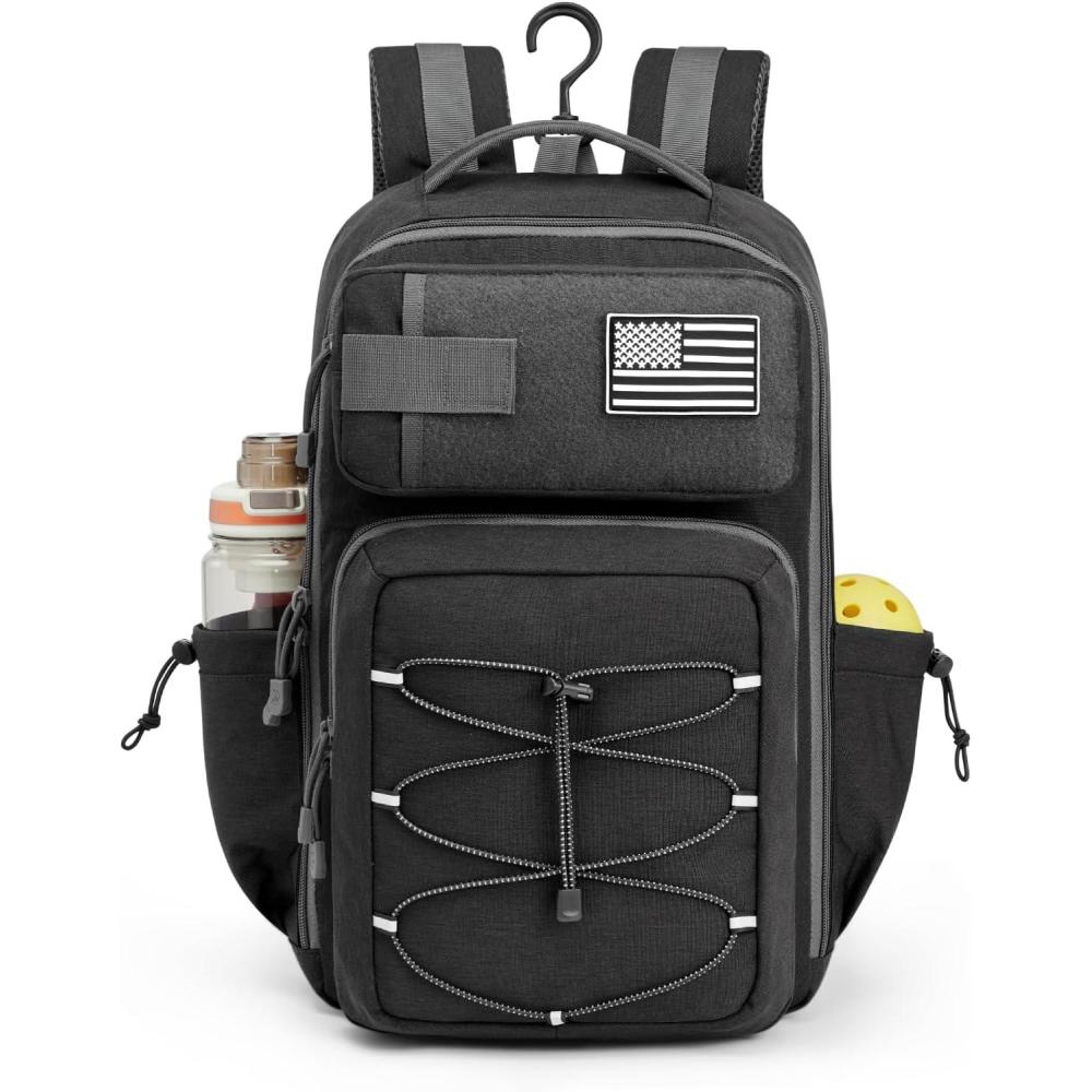 imagePickleball Backpack Fits 2 to 6 Paddles Large Pickleball Bag with Fence Hook for Men and Women Light GreyDark Grey