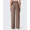 imageG4Free Athletic Wide Leg Sweatpants Yoga Pants with Pockets Drawcord Casual Lounge PantsMocha Cream