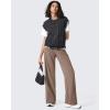 imageG4Free Athletic Wide Leg Sweatpants Yoga Pants with Pockets Drawcord Casual Lounge PantsMocha Cream