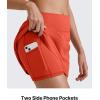 imageG4Free BareFeel 15quot Tennis Skirts for Women High Waisted A Line Casual Athletic Golf Skorts Inner Shorts with 2 PocketsRust Orange