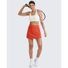 imageG4Free BareFeel 15quot Tennis Skirts for Women High Waisted A Line Casual Athletic Golf Skorts Inner Shorts with 2 PocketsRust Orange