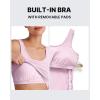 imageG4Free BareFeel Built in Bra Maternity Tank Tops with Removable Pads Ruched Sleeveless Stretchy Pregnancy Yoga Workout ShirtsPink