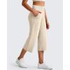 imageG4Free BareFeel High Stretch Capri Pants for Women Soft Wide Leg Yoga Pants High Waist Casual Capris with Pockets 21quot23quot25quotLight Khaki