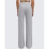imageG4Free BareFeel High Stretch Wide Leg Pants for Women Soft Comfy Casual Yoga Pants with Pockets PetiteRegularTallChrim Gray