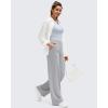 imageG4Free BareFeel High Stretch Wide Leg Pants for Women Soft Comfy Casual Yoga Pants with Pockets PetiteRegularTallChrim Gray