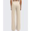 imageG4Free BareFeel High Stretch Wide Leg Pants for Women Soft Comfy Casual Yoga Pants with Pockets PetiteRegularTallLight Khaki