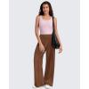 imageG4Free BareFeel High Stretch Wide Leg Pants for Women Soft High Waisted Pleated Casual Pants with Pockets 28quot30quot32quotDark Coffee