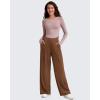 imageG4Free BareFeel High Stretch Wide Leg Pants for Women Soft High Waisted Pleated Casual Pants with Pockets 28quot30quot32quotDark Coffee