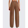 imageG4Free BareFeel High Stretch Wide Leg Pants for Women Soft High Waisted Pleated Casual Pants with Pockets 28quot30quot32quotDark Coffee