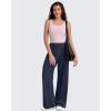 imageG4Free BareFeel High Stretch Wide Leg Pants for Women Soft High Waisted Pleated Casual Pants with Pockets 28quot30quot32quotDark Navy