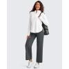 imageG4Free BareFeel High Stretch Wide Leg Yoga Pants for Women Soft High Waist Ankle Length Casual Pants with Pockets 25quot27quot29quotDark Gray