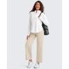 imageG4Free BareFeel High Stretch Wide Leg Yoga Pants for Women Soft High Waist Ankle Length Casual Pants with Pockets 25quot27quot29quotLight Khaki