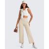 imageG4Free BareFeel High Stretch Wide Leg Yoga Pants for Women Soft High Waist Ankle Length Casual Pants with Pockets 25quot27quot29quotLight Khaki