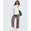 imageG4Free BareFeel High Stretch Wide Leg Yoga Pants for Women Soft High Waist Ankle Length Casual Pants with Pockets 25quot27quot29quotTaupe