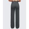 imageG4Free BareFeel High Stretch Women Wide Leg Yoga Pants Cross Waist Casual Trousers with Zipper Pockets 29quot31quot33quotDark Gray