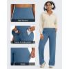 imageG4Free BareFeel High Stretch Yoga Pants Women Soft High Waisted Casual Wide Leg Pants with PocketsBlue Gray