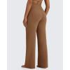 imageG4Free BareFeel High Stretch Yoga Pants Women Soft High Waisted Casual Wide Leg Pants with PocketsDark Coffee